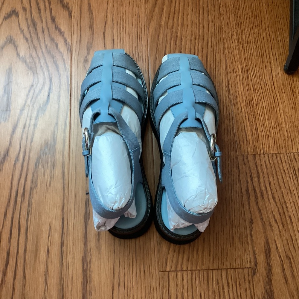 Anthropologie Light Blue Strappy Sandals